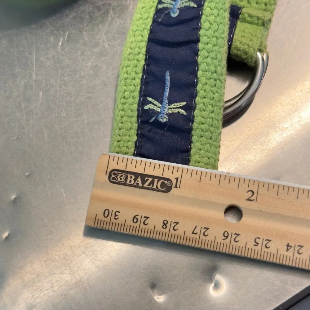 Dragonfly Canvas D-Ring Belt Green Navy Blue Embroidered Y2K Accessory 41